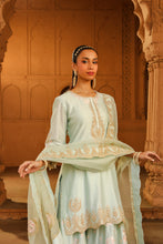 Load image into Gallery viewer, Short kurta with sharara and dupatta