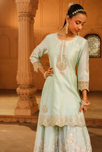 Load image into Gallery viewer, Short kurta with sharara and dupatta