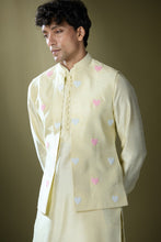 Load image into Gallery viewer, Parrot Green Embroidered Kurta-Jacket Set