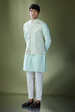 Load image into Gallery viewer, Sea Green Embroidered Kurta-Jacket Set
