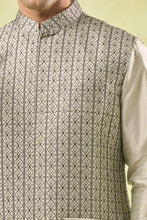 Load image into Gallery viewer, Beige Embroidered Kurta-Bundi Set