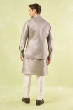 Load image into Gallery viewer, Grey Embroidered Kurta-Bundi Set