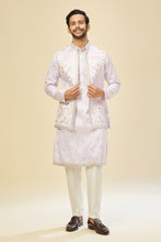 Load image into Gallery viewer, Lilac Embroidered Kurta-Jacket Set