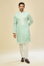 Load image into Gallery viewer, Mint Blue Embroidered Kurta Set