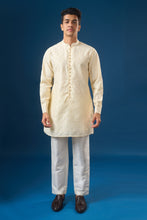 Load image into Gallery viewer, Cream Brocade Kurta-Bundi Set