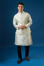 Load image into Gallery viewer, Sage Green Mirror Embroidered Kurta-Bundi Set