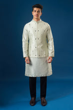 Load image into Gallery viewer, Sage Green Mirror Embroidered Kurta-Bundi Set