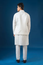 Load image into Gallery viewer, Off White Embroidered Kurta-Bundi Set