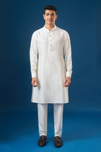 Load image into Gallery viewer, Off White Embroidered Kurta-Bundi Set