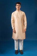 Load image into Gallery viewer, Peach Mirror Embroidered Kurta-Bundi Set