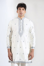 Load image into Gallery viewer, Off White Embroidered Kurta-Jacket Set