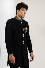 Load image into Gallery viewer, Black Embroidered Achkan