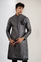 Load image into Gallery viewer, Grey Ombre Embroidered Kurta Set