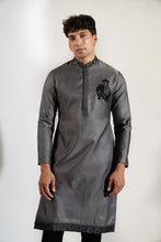 Load image into Gallery viewer, Grey Ombre Embroidered Kurta Set