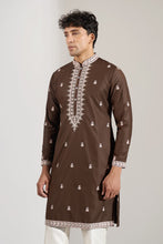 Load image into Gallery viewer, Brown Embroidered Kurta Set
