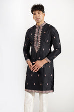 Load image into Gallery viewer, Black Embroidered Kurta Set