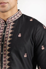 Load image into Gallery viewer, Black Embroidered Kurta Set