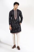 Load image into Gallery viewer, Black Embroidered Kurta Set