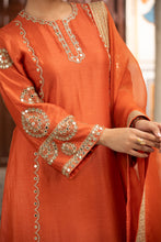 Load image into Gallery viewer, Rust kurta set with churidar and dupatta