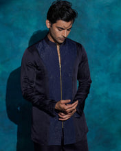 Load image into Gallery viewer, MIDNIGHT BLUE ZIPPER SHIRT SET