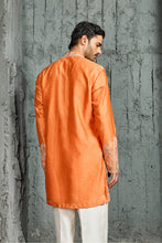 Load image into Gallery viewer, Orange Gulrang Ridge Kurta Set