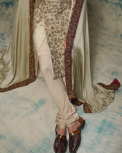 Load image into Gallery viewer, Sand Grey Linen Silk Embriodered Sherwani Set