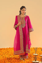 Load image into Gallery viewer, Aamish - Long A-line Kurta with Palazzo and Dupatta