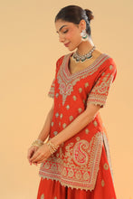 Load image into Gallery viewer, Shazfa - Short Kurta with Sharara and Dupatta