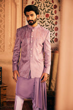 Load image into Gallery viewer, Purple Velvet Sequins Embroidered Bandhgala