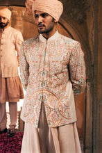 Load image into Gallery viewer, Cream Bandhgala with Multi Colored Embroidery