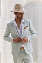 Load image into Gallery viewer, Powder Blue Windowpane Check Blazer Set