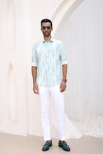 Load image into Gallery viewer, Blue Green Abstract Print Shirt