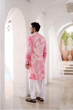 Load image into Gallery viewer, Pink Tie-dye Mirror Work Kurta Set