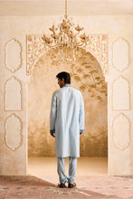 Load image into Gallery viewer, EMBROIDERED LIGHT BLUE PINTUCKED KURTA WITH CHURIDAR