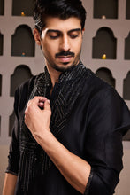 Load image into Gallery viewer, EMBROIDERED BLACK KURTA SALWAR