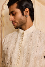 Load image into Gallery viewer, EMBROIDRED IVORY APPLIQUE WORK KURTA CHURIDAR