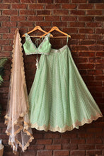 Load image into Gallery viewer, Green gota work lehenga set