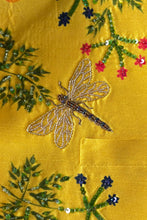 Load image into Gallery viewer, Ivory and Yellow Hand Painted and Hand Embroidered Vest Set