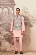 Load image into Gallery viewer, Orchid Rose Chanderi Embroidered Kurta Bundi Set