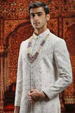 Load image into Gallery viewer, Ivory Silk Sherwani with Resham Embroidery