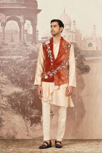 Load image into Gallery viewer, Sienna Rust Velvet Embroidered Kurta Bundi Set