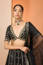 Load image into Gallery viewer, Black lehenga set