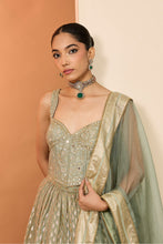 Load image into Gallery viewer, Green lehenga set
