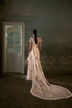 Load image into Gallery viewer, Rose Pink Pre-draped Saree With Trail