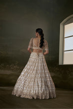 Load image into Gallery viewer, Ivory And Gold Lehenga Choli Set