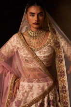 Load image into Gallery viewer, Ivory Raw Silk Double Dupatta Lehenga Set