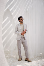 Load image into Gallery viewer, Par chment Plaid Checks Blazer And Trouser