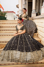Load image into Gallery viewer, Black lehenga set
