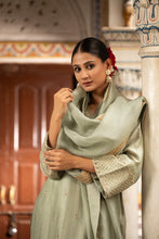 Load image into Gallery viewer, Green kurta set with churidar and dupatta
