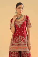 Load image into Gallery viewer, Sehrish - Short Kurta with Sharara and Dupatta